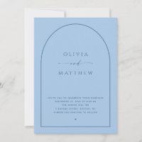 Pastel Sky Blue Arch Wedding | Photo & QR Code