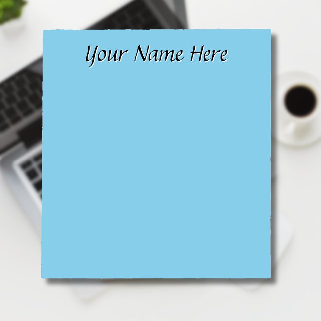 Pastel Sky Blue Unique Personalised Teacher Gifts Notepad (Creator Uploaded)