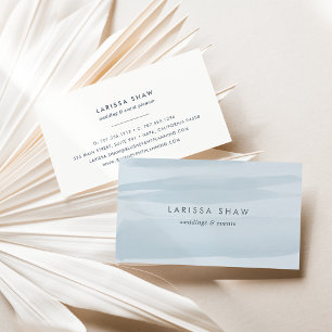 Pastel Sky Blue Watercolor Business Card