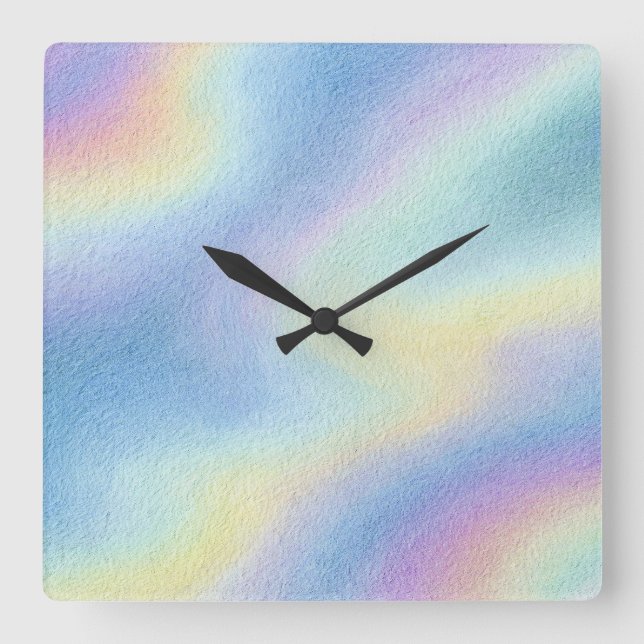 Pastel Sky Drift Square Wall Clock (Front)