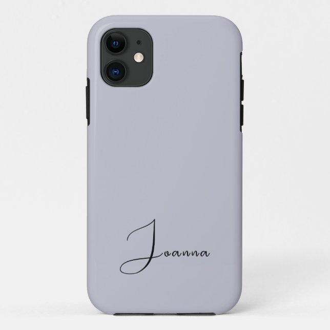 Pastel Sky Lavender Solid Colour | Minimalist Name Case-Mate iPhone Case (Back)