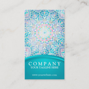 Pastel Snowflake Mandala Business Card