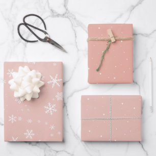 Pastel Snowflake Snow Winter Christmas Holidays Wrapping Paper Sheet