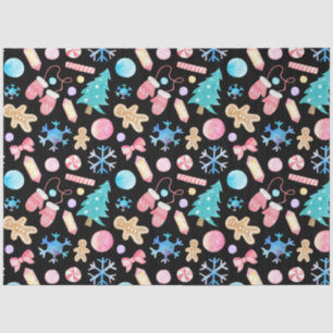 Pastel Snowflakes Christmas Trees Candy Christmas Tissue Paper