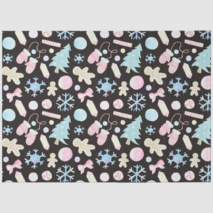 Pastel Snowflakes Christmas Trees Candy Christmas Tissue Paper