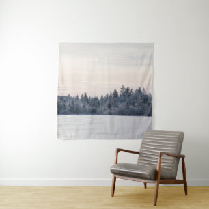 Pastel Snowy Pine Trees Dream 1 Tapestry