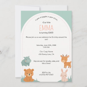 Pastel Soft and Sweet 1st Birthday Invitation