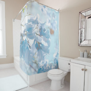 Pastel Soft Blue Jacaranda Tree Flowers Blossoms Shower Curtain