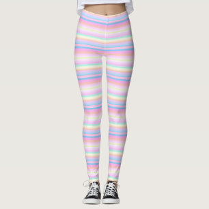 Pastel soft color creative striped Leggings