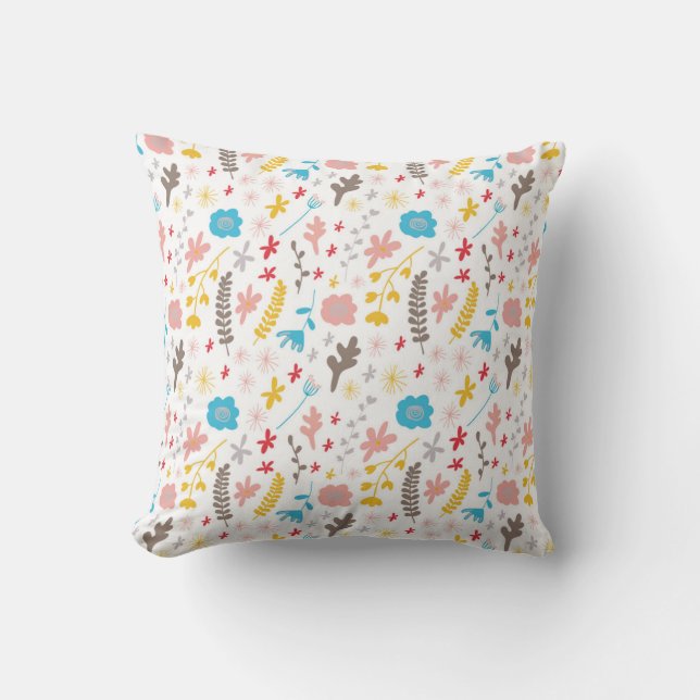 Pastel soft colours floral pillow (Front)