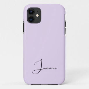 Pastel Soft Lilac Solid Colour   Minimalist Name Case-Mate iPhone Case