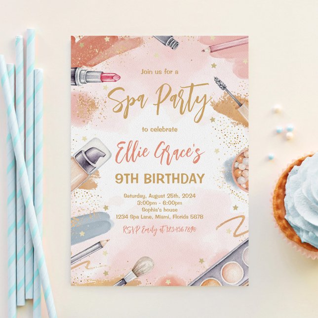Pastel Spa Party Birthday Invitation (Creator Uploaded)