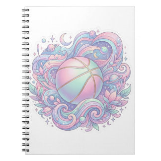 Pastel Space Basketball Aesthetic Sticker Notebook