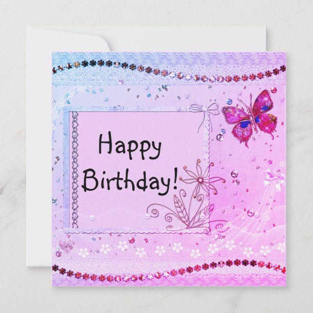 Pastel Sparkle Birthday Card (Front)