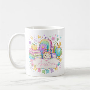 Pastel Sparkle School Backpack Back to School Coffee Mug