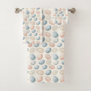 Pastel Speckled Easter Eggs Pattern Bath Towel Set