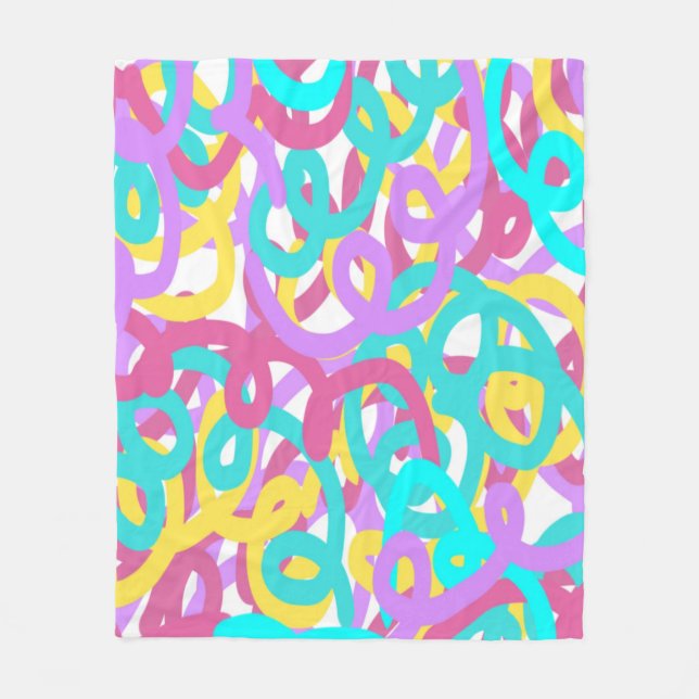 Pastel Spirals Abstract Print  Fleece Blanket (Front)
