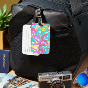 Pastel Spirals Abstract Print  Luggage Tag