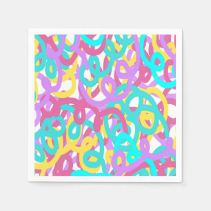 Pastel Spirals Abstract Print Napkin