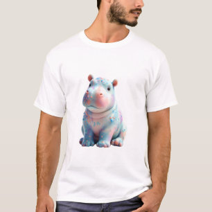 Pastel Splatter Ceramic Hippo Men T-Shirt