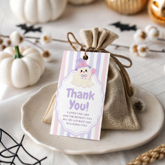 Pastel Spooky One Cute Ghost Thank You Tag