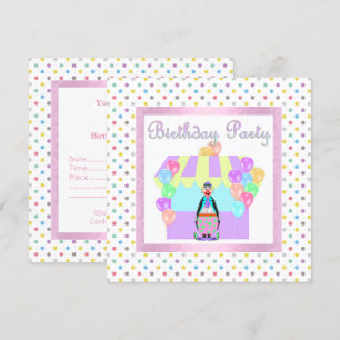 PASTEL SPOTS CIRCUS FUN INVITATION Pink