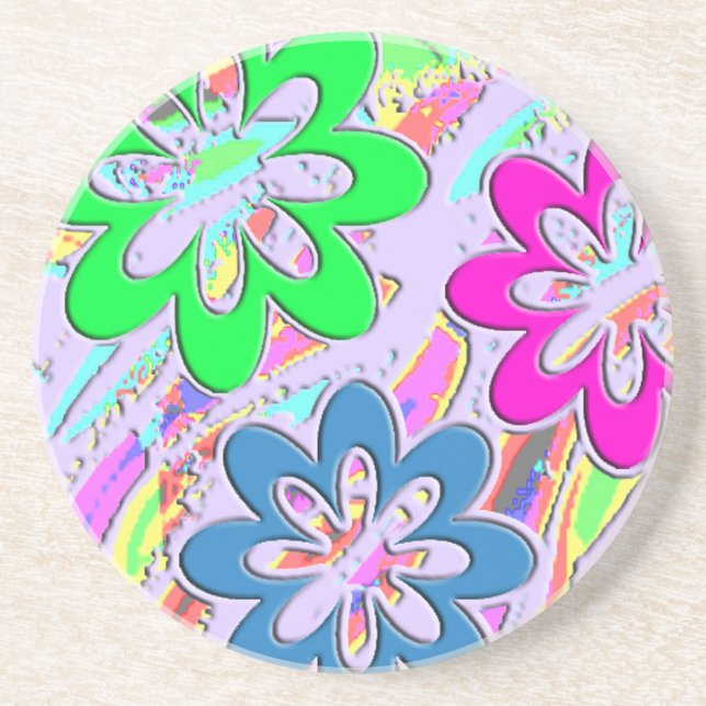 Pastel Spring Blossoms Coaster (Front)