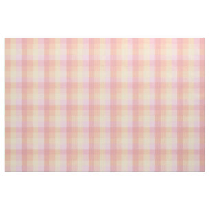 Pastel Spring Check in Pinks Yellows and Orange Fabric