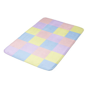 Pastel Spring Checkers Bath Mat