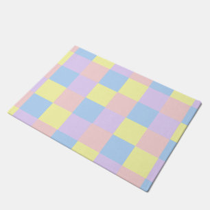 Pastel Spring Checkers Doormat