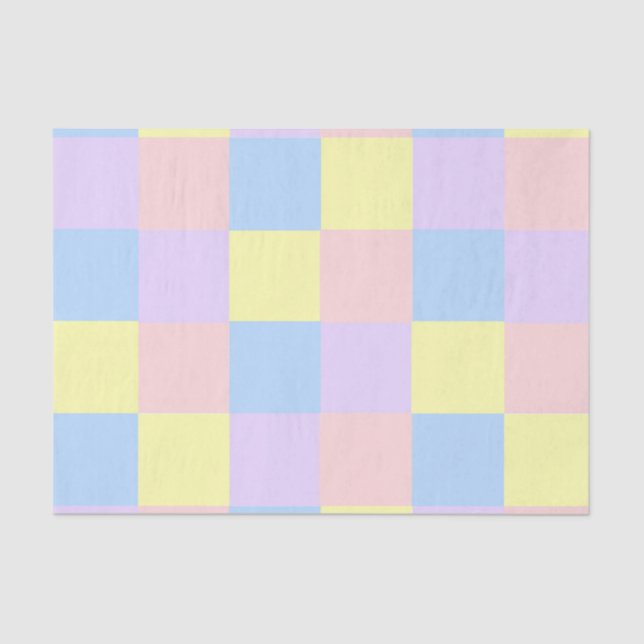 Pastel Spring Checkers Tissue Paper (Front)