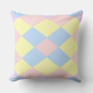 Pastel Spring Colors Argyle Cushion