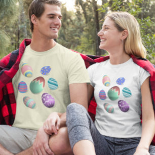 Pastel Spring Colour Easter Eggs T-Shirt