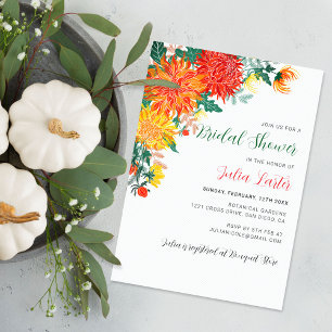 Pastel Spring Dahlia Floral Wreath Bridal Shower Invitation