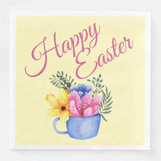 Pastel Spring Floral Arrangement Napkin (Front)