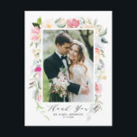 Pastel Spring Floral Blooms Wedding Thank You Postcard<br><div class="desc">Pastel Spring Floral Blooms Wedding Thank You Postcard | Send thanks to guests for being part of your wedding with this customisable thank you postcard. This floral thank you card features pastel flowers and greenery floral frame. This elegant thank you card is perfect for spring weddings. Matching items are available....</div>