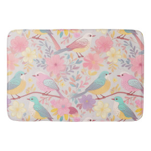 Pastel spring floral pattern 02 bath mat