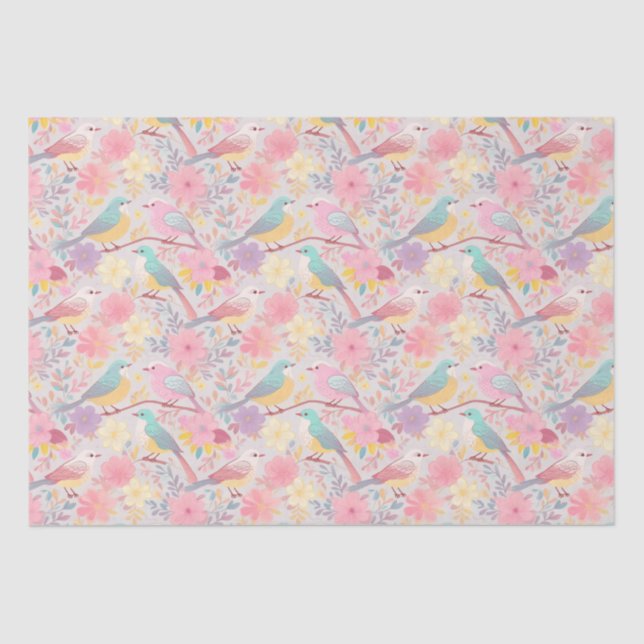 Pastel spring floral pattern 02 tissue paper (Front)