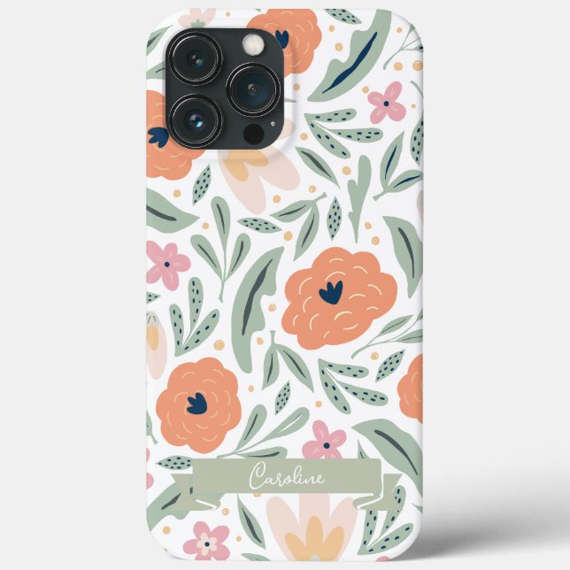 Pastel Spring Floral Pattern Case-Mate iPhone Case (Back)