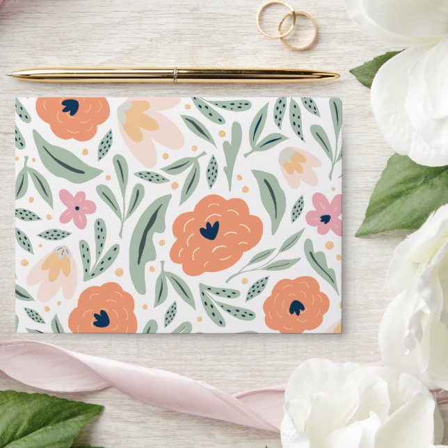 Pastel Spring Floral Pattern Envelope (Wedding)