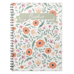 Pastel Spring Floral Pattern Notebook