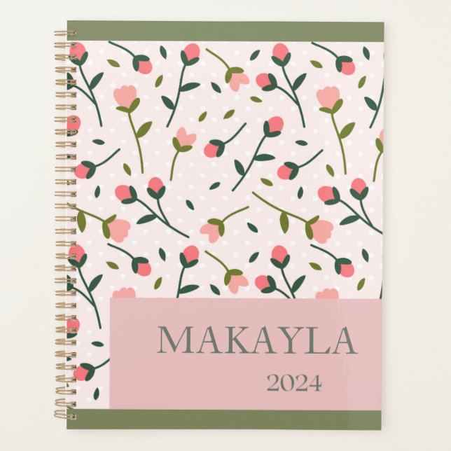 Pastel Spring Floral Personalised Planner  (Front)