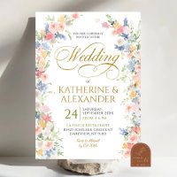 Pastel Spring Floral Wedding Save The Date