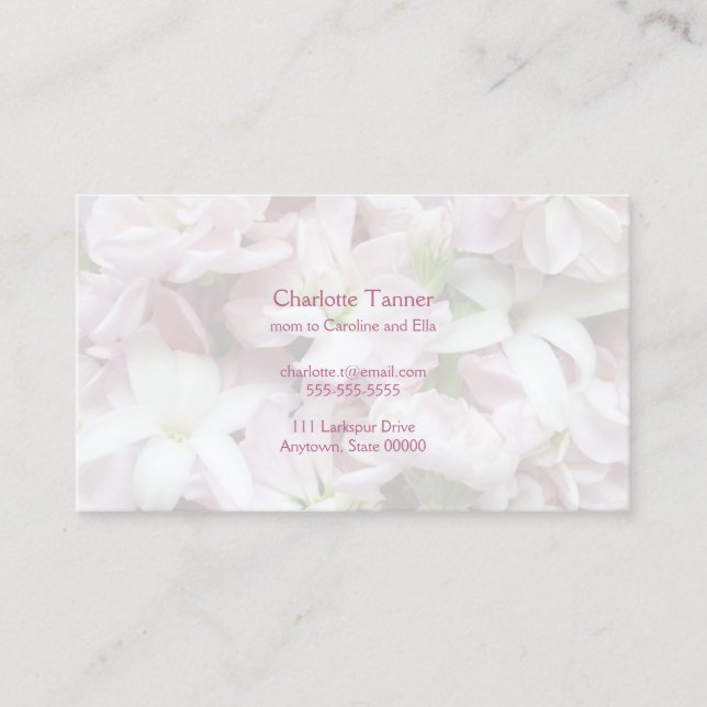 Pastel spring flowers closeup calling card (Front)
