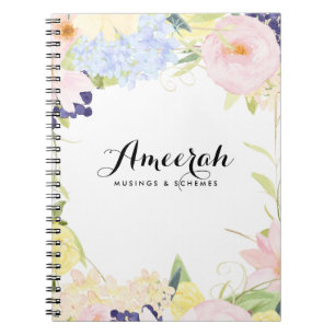 Pastel Spring Flowers Personalised Notebook