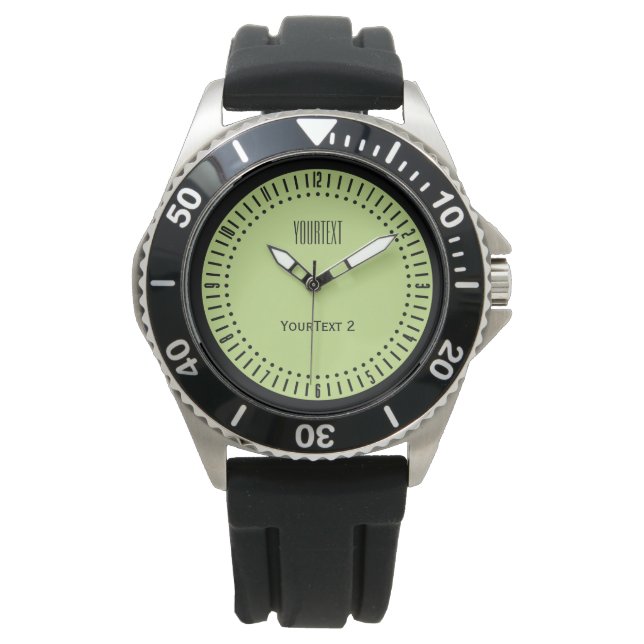 Pastel Spring Green Accent Colour to Personalise Watch (Front)