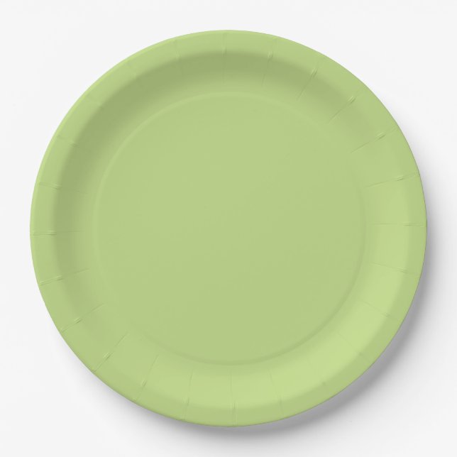 Pastel Spring Green Colour Decor Paper Plate (Front)