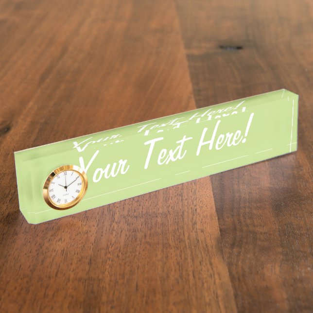 Pastel Spring Green Colour Decor Ready to Customis Nameplate (Side)