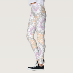 Pastel Spring Mandala Pattern in Soft Symmetry Leggings