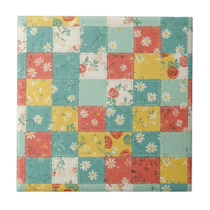 Pastel Spring Rose Pattern Tile
